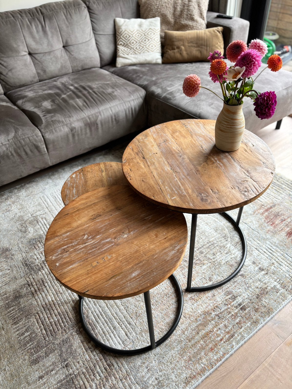 Salontafel set 3 stuks, Huis en Inrichting, Ophalen, Zo goed als nieuw, Rond, 50 tot 100 cm