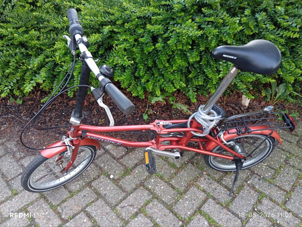 Rode Neobike vouwfiets, Brompton like, met draagtas, Ophalen, Gebruikt, 16 tot 18 inch, Brompton