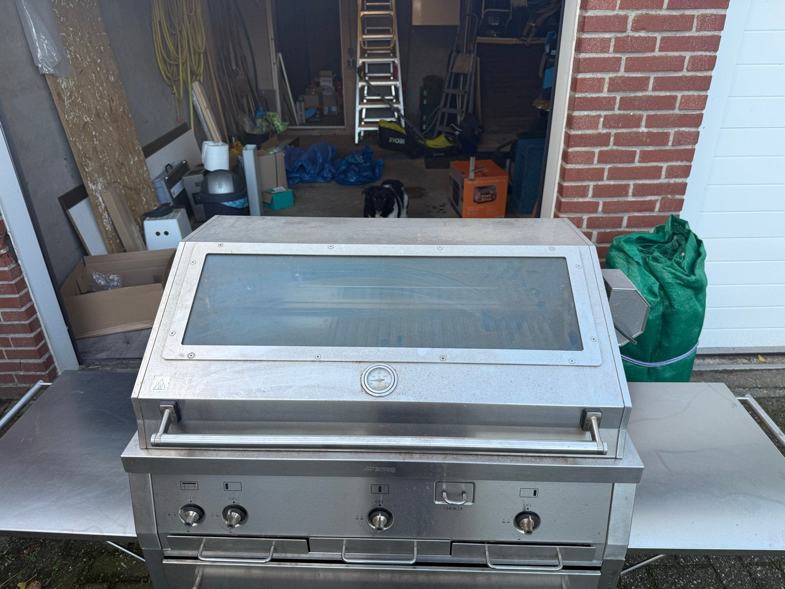 Smeg RVS Gas BBQ met Draaispit, Tuin en Terras, Ophalen, Gebruikt