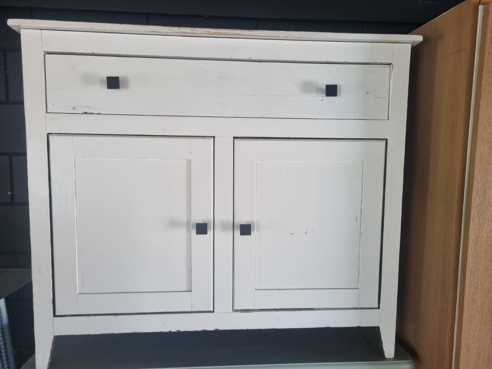 Nostalgische landelijke commode -  wit/lichtgrijs/creme, Gebruikt, 50 tot 70 cm, 100 cm of meer, Commode
