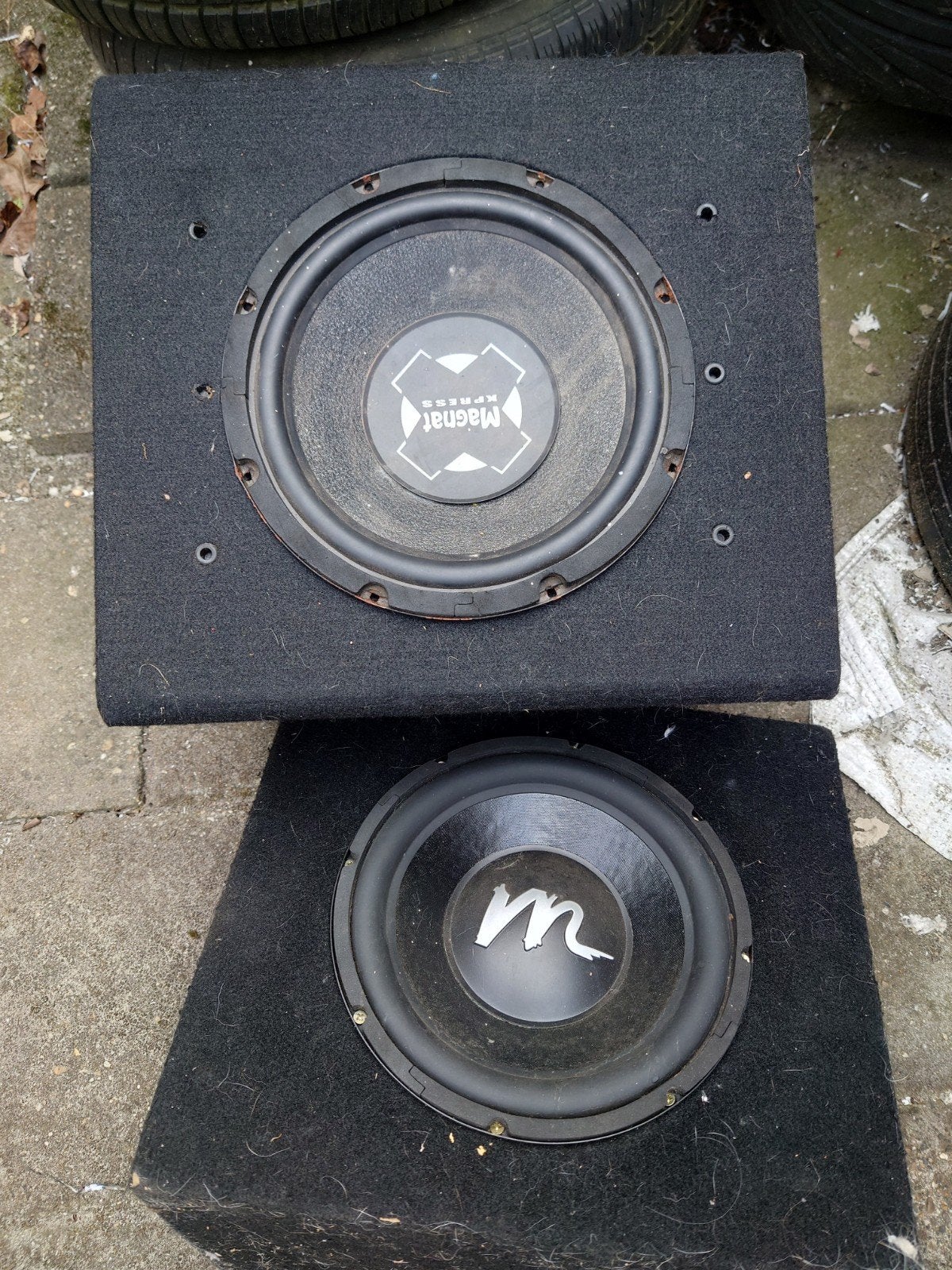 2x 10 inch woofers met kist, Auto diversen, Autospeakers, Ophalen