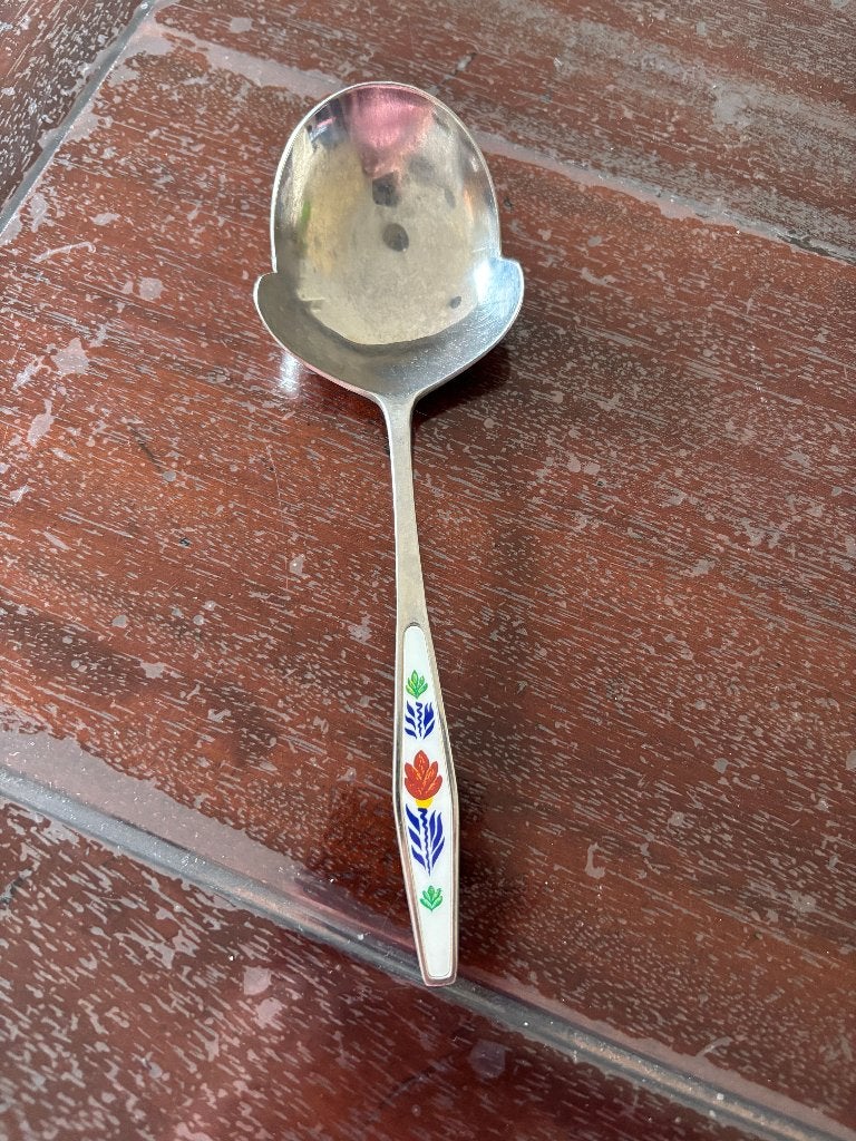 Boerenbont aardappellepel/opscheplepel oude serie Boerenbond, Huis en Inrichting, Keuken | Bestek, Gebruikt, Los bestek, Overige typen