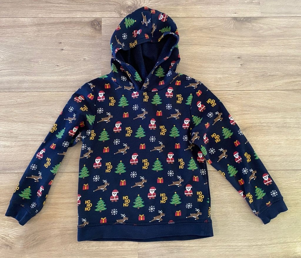 H&M Kinder kersttrui sweater met capuchon hoody 122 128, Kinderen en Baby's, Kinderkleding | Maat 122, Jongen of Meisje, Trui of Vest