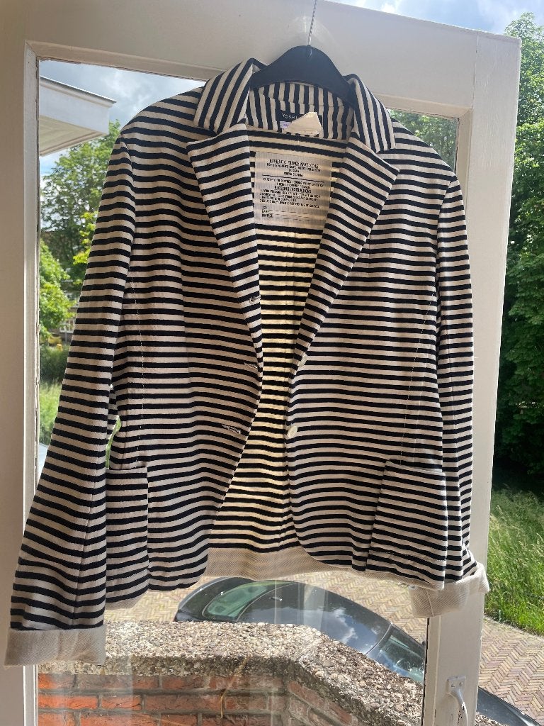 Yoshi Kondo Paris mooi gestreept designer jasje mt M katoen, Maat 38/40 (M), Overige kleuren, Verzenden, Zo goed als nieuw