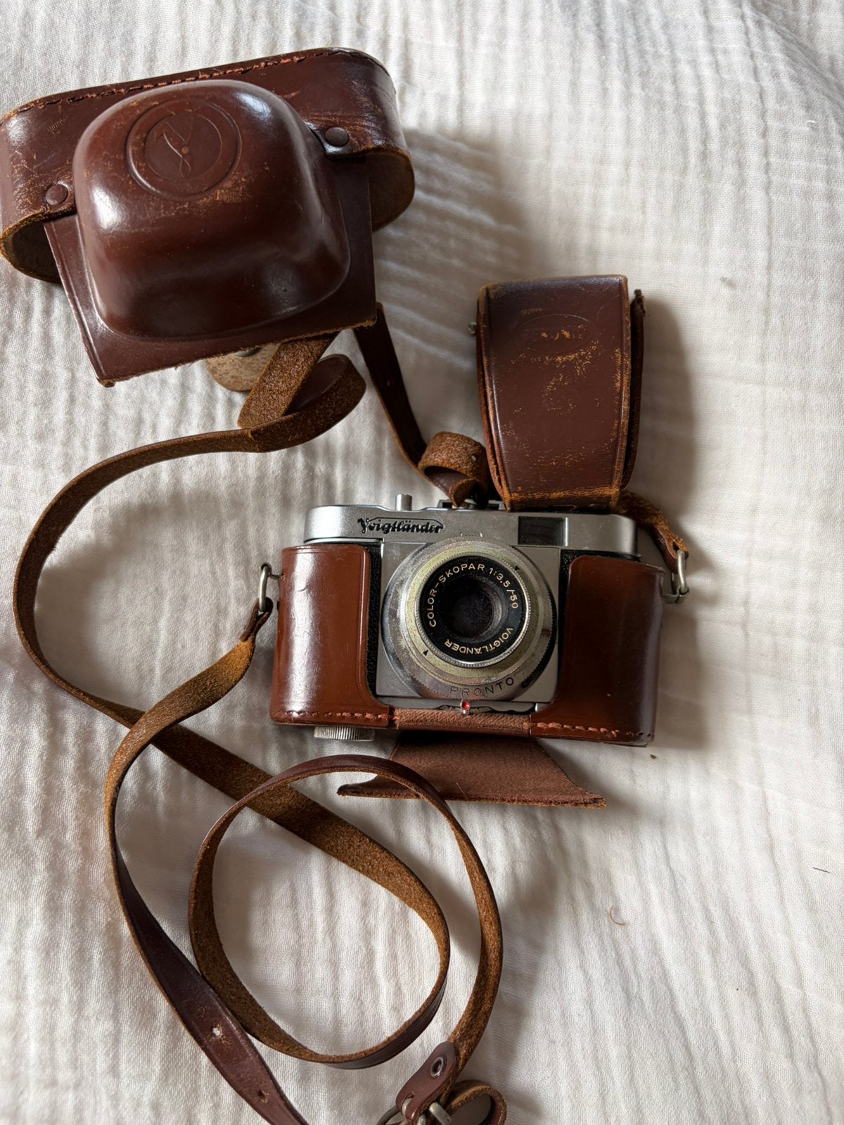 Voigtländer Vito B vintage camera + Sekonic lichtmeter tas, Ophalen of Verzenden, Gebruikt, Compact, Overige Merken