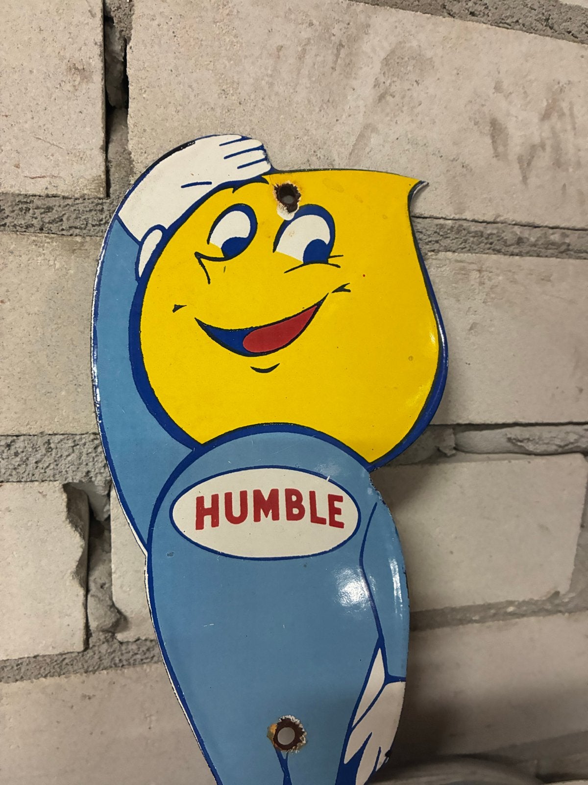 Prachtig Esso emaille bordje - Humble mascotte, Verzamelen, Merken en Reclamevoorwerpen, Ophalen of Verzenden