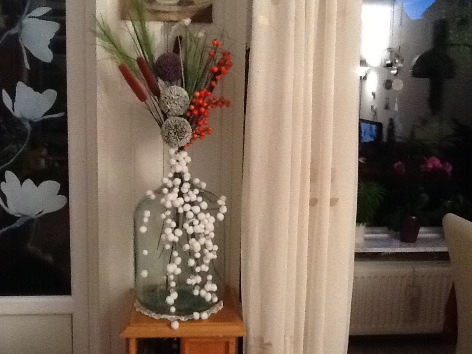 Grote glazen  fles kleur groen, Ophalen
