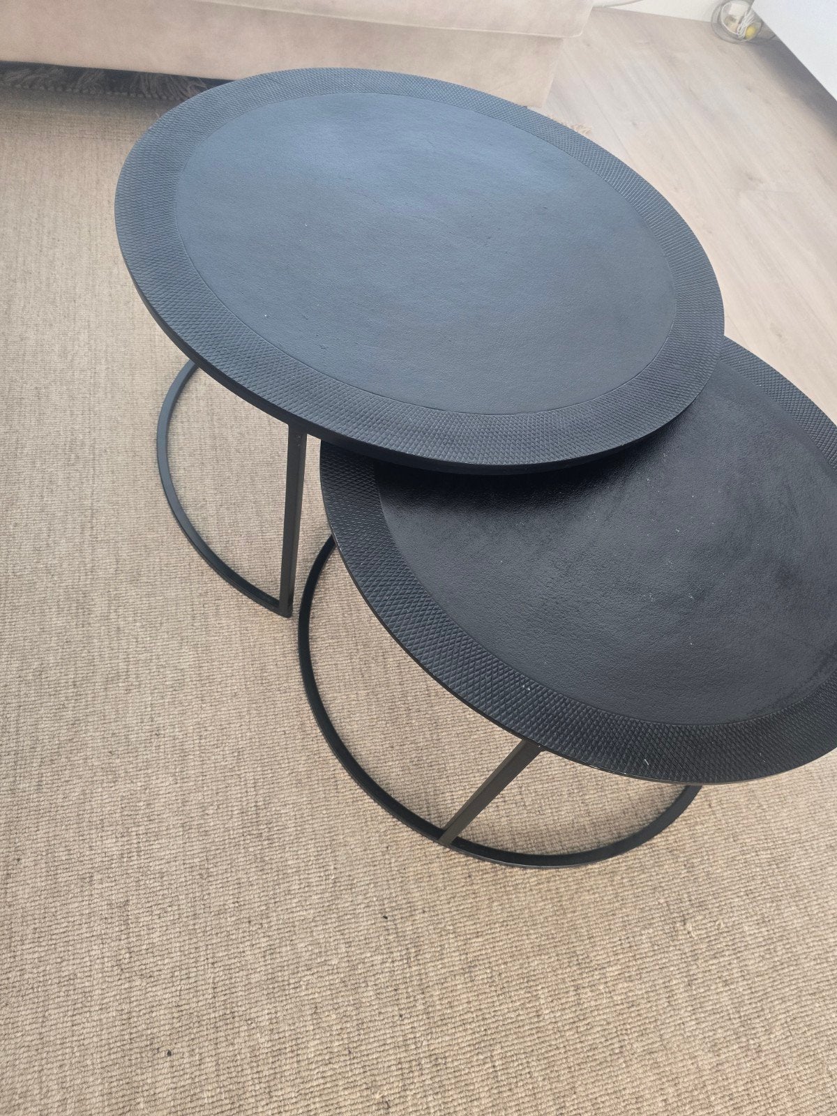 Zwarte salontafel set van 2 van MySons, Ophalen, Gebruikt, 50 tot 100 cm, Rond