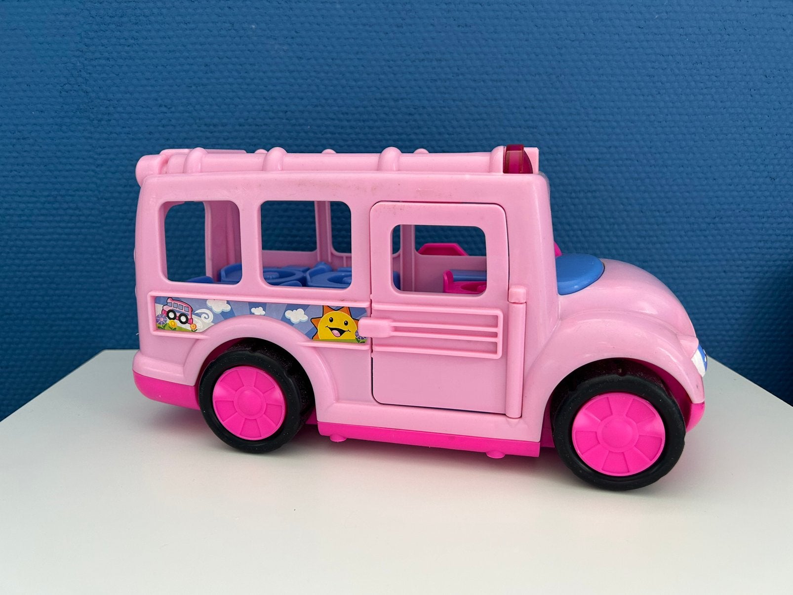 Fisher Price Little People Bus roze, Ophalen of Verzenden, Gebruikt, Speelset