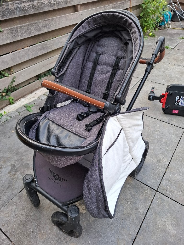 Kinderwagen sleeworld met alles erbij (luiertas tot isofix), Gebruikt, Combiwagen, Duowagen, Ophalen
