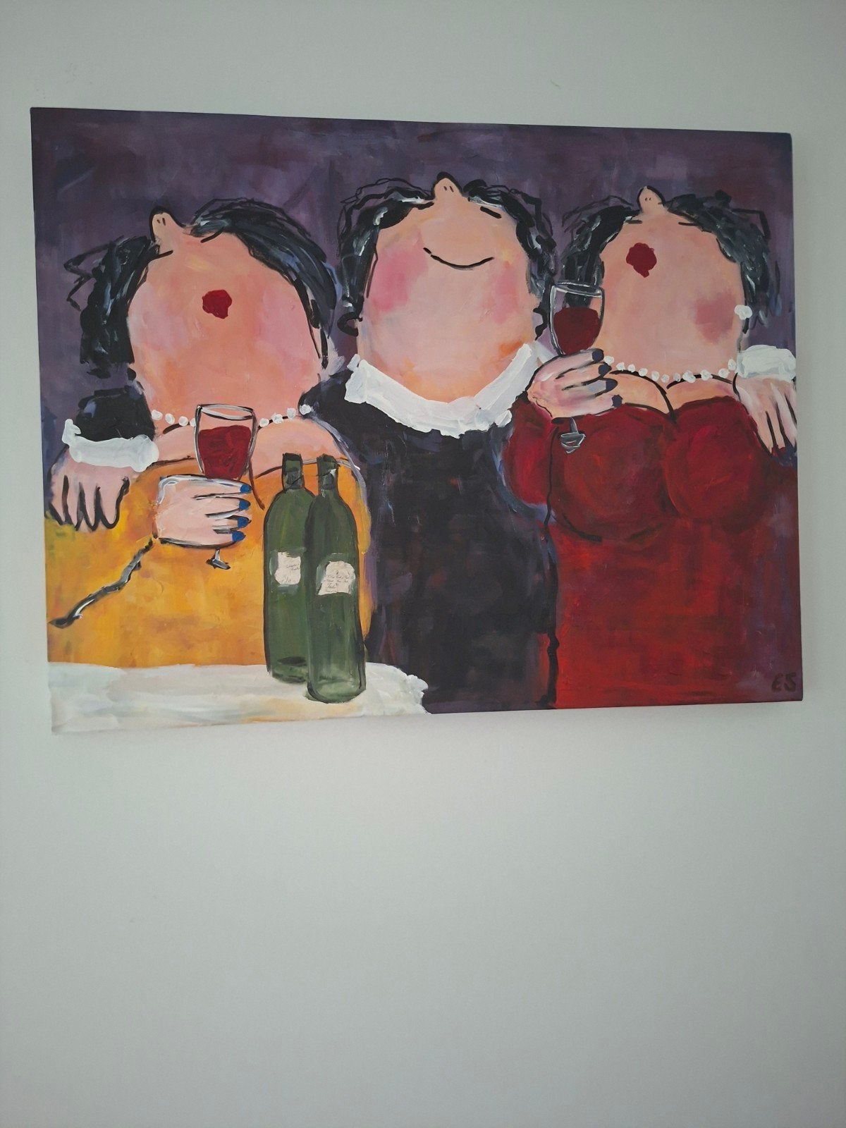 Schilderij van Esther Gemser, Ophalen, Gesigneerd, Acrylverf