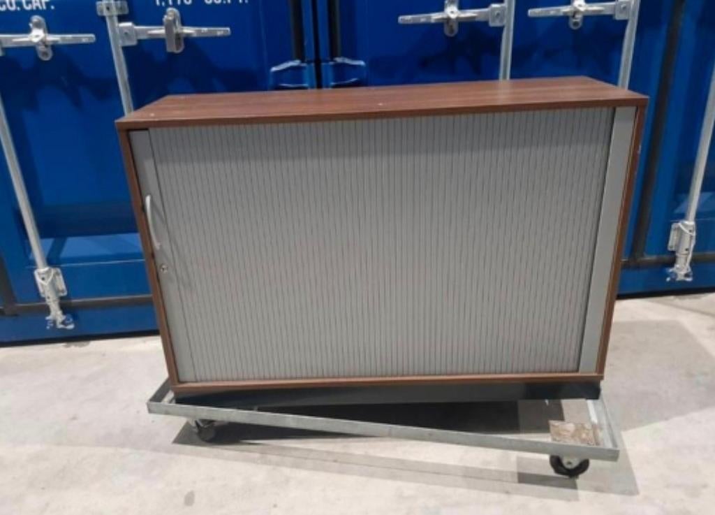 Mooie vintage Assmann roldeurkast 120x44x83 cm, Ophalen, Assmann, Gebruikt, 100 tot 150 cm