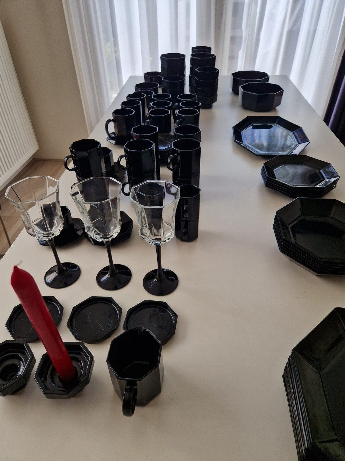 Groot Arcoroc France Zwart Servies - Octagon Design, Ophalen, Overige stijlen