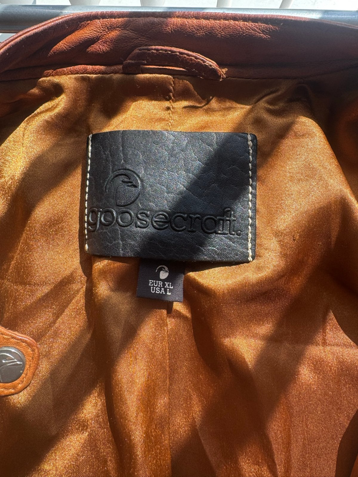 Goosecraft leren jas in cognac/bruin, maat XL, Ophalen, Gedragen, Maat 46/48 (XL) of groter, Bruin