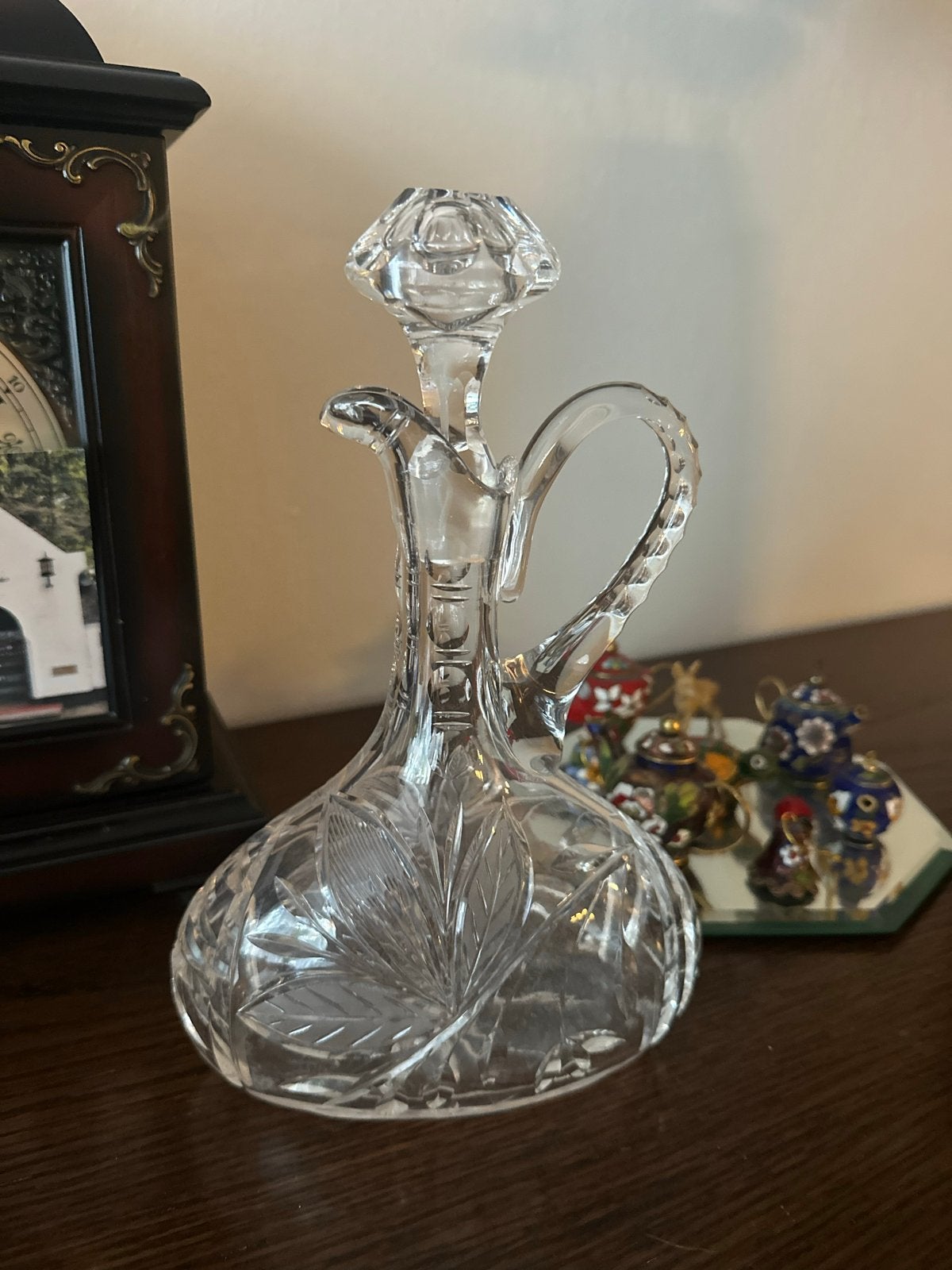 Antieke Kristallen Karaf met Bloemenmotief - 100 Jaar Oud, Ophalen of Verzenden