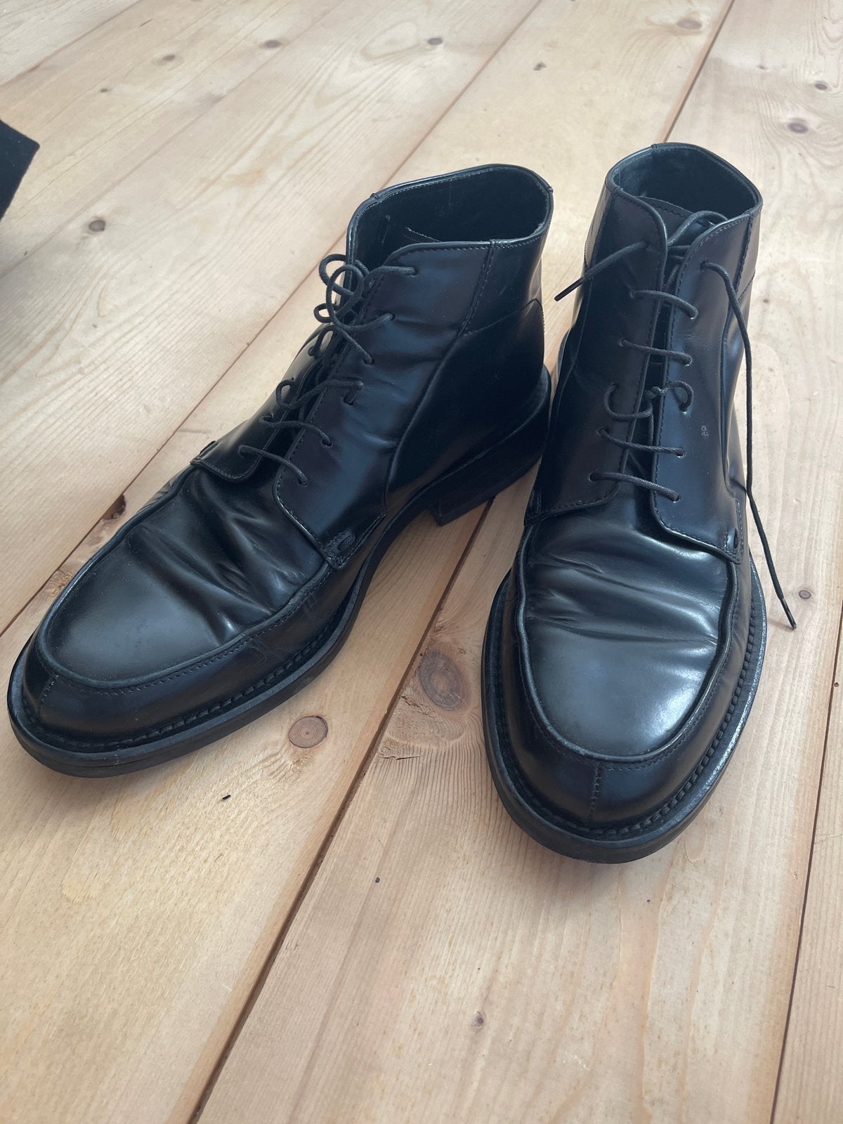 Hugo Boss Zwarte Leren Boots - Maat 41, Kleding | Heren, Schoenen, Ophalen of Verzenden, Zo goed als nieuw, Zwart, Boots