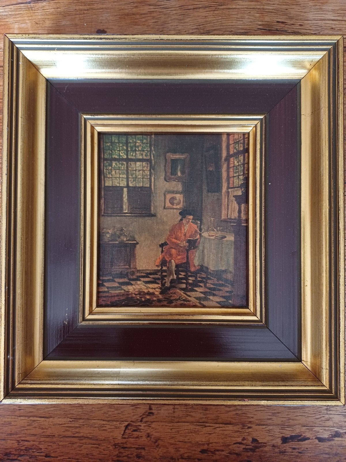 Krings' Besinnliche Stunde - Olieverf op paneel, Paneel, Portret of Personen, Ophalen of Verzenden, Gesigneerd