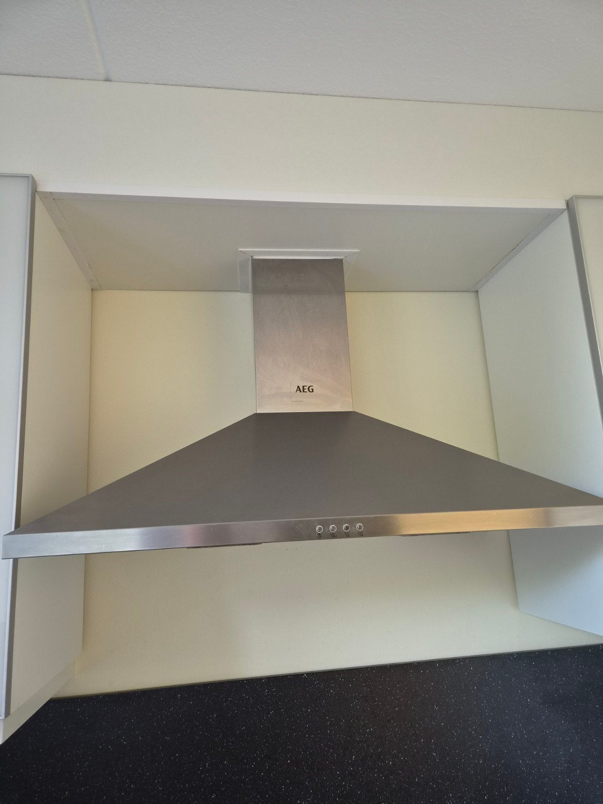 AEG RVS Wandschouwkap Afzuigkap 90 cm - Goede Staat, Witgoed en Apparatuur, Ophalen, Gebruikt, Wandschouwkap