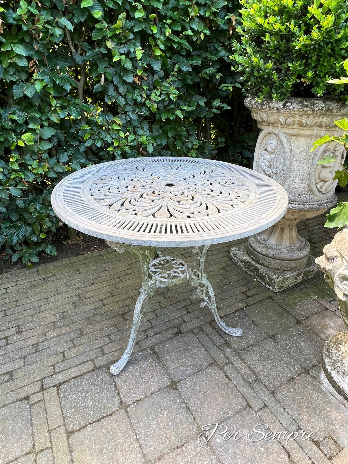 Per Sempre, Prachtige ronde Gietaluminium Tuintafel, Tuin en Terras, Tuintafels, Gebruikt, Rond, Ophalen