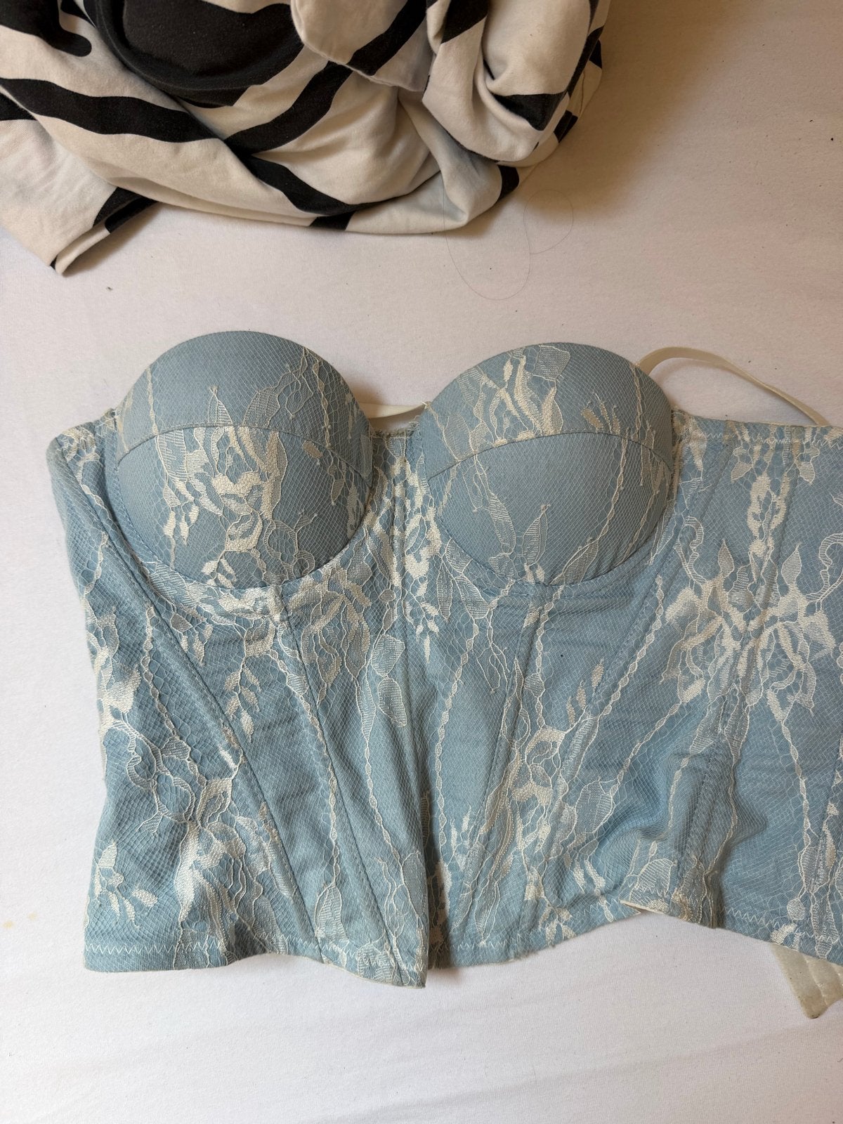 Lichtblauwe Kanten Body/Korset, Ophalen of Verzenden, Blauw, Body of Korset
