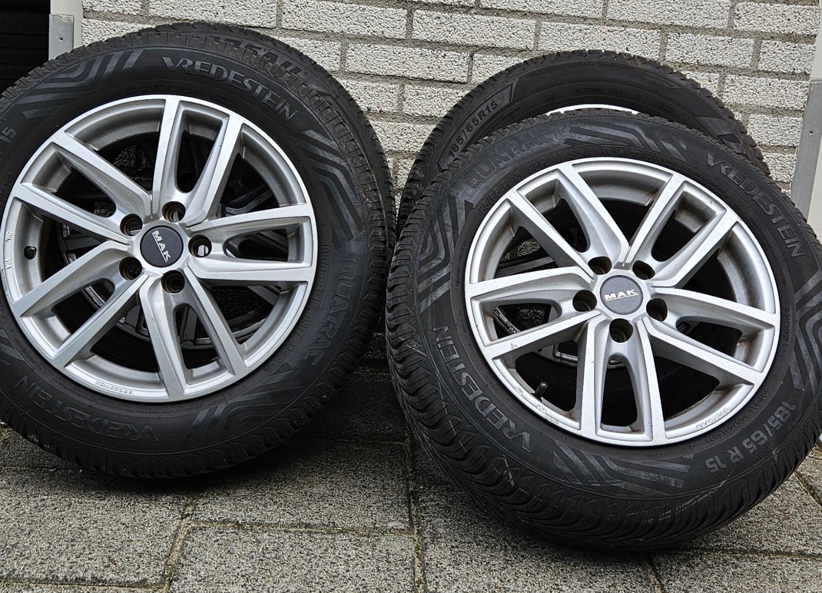 185 65 15 allseason vierseizoens banden met velgen 5x100 15, Auto-onderdelen, Ophalen, 15 inch, Banden en Velgen, 185 mm