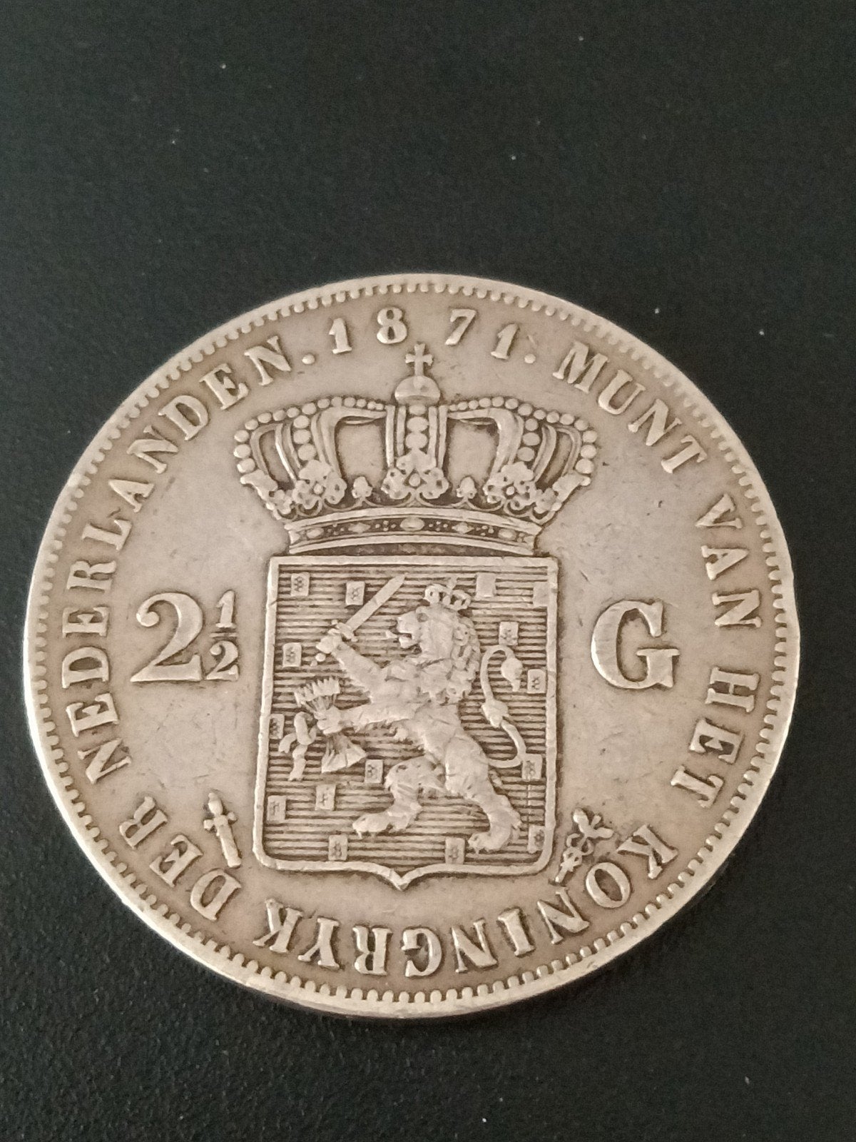 Rijksdaalder 1871 Willem drie, Ophalen of Verzenden, Koning Willem III, 2½ gulden