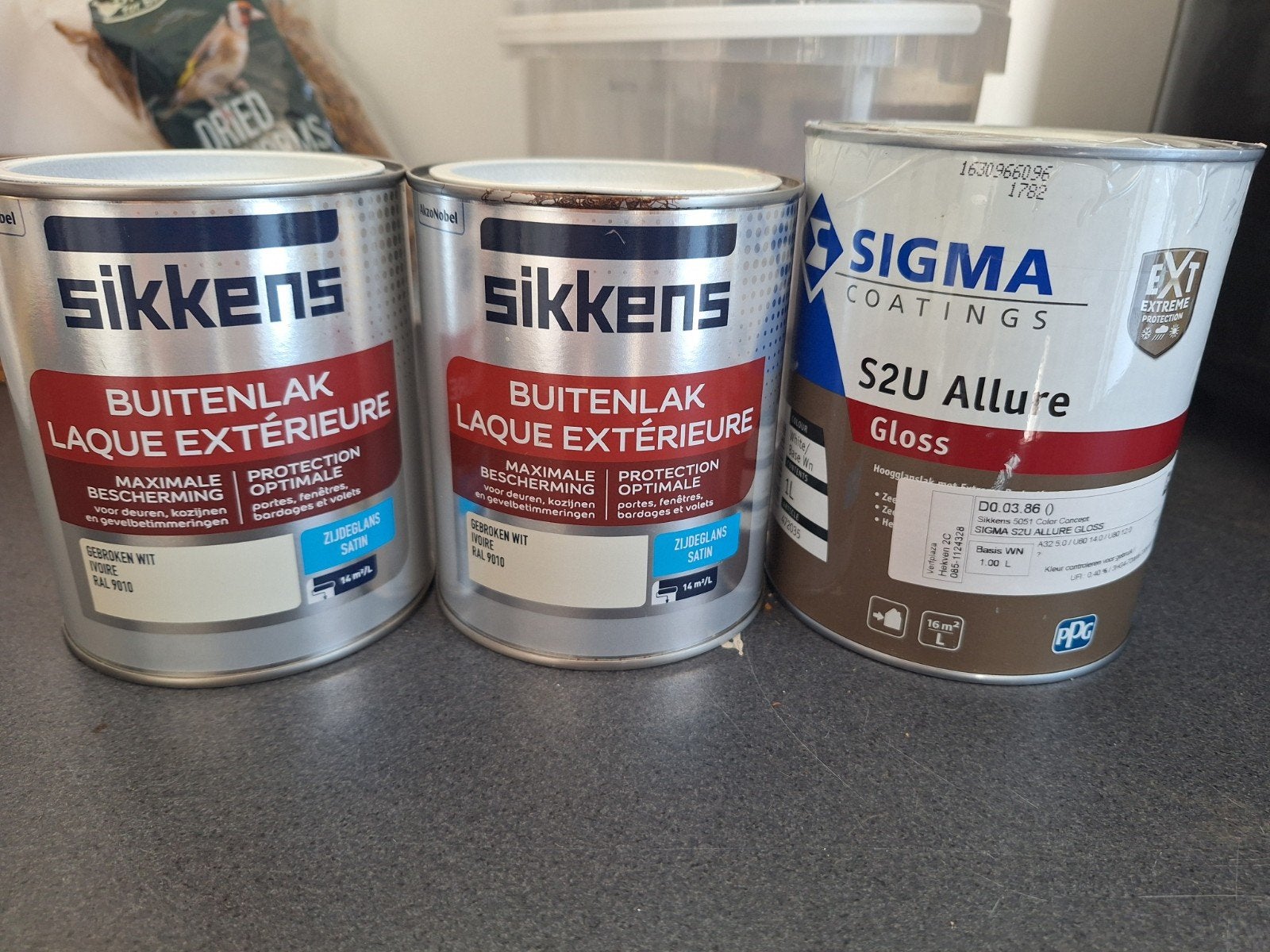Sikkens Buitenlak en Sigma S2U Allure Verf - Diverse Kleuren, Gebruikt, Wit, Ophalen of Verzenden, Lak