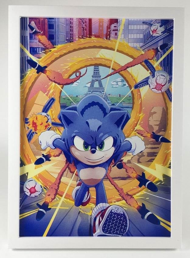 SONIC THE HEDGEHOG Retro Arcade Gameroom Affiche in frame, 1 speler, Verzenden, Nieuw, Vanaf 3 jaar