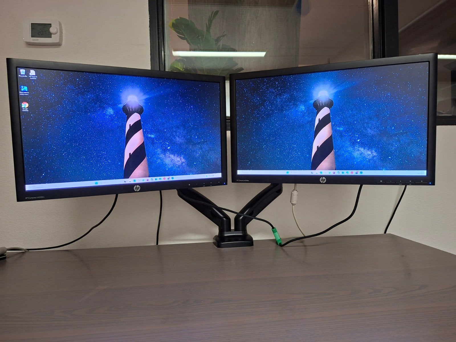 2x HP 23" scherm inclusief dubbele steun, Ophalen, Hp, Gebruikt, IPS