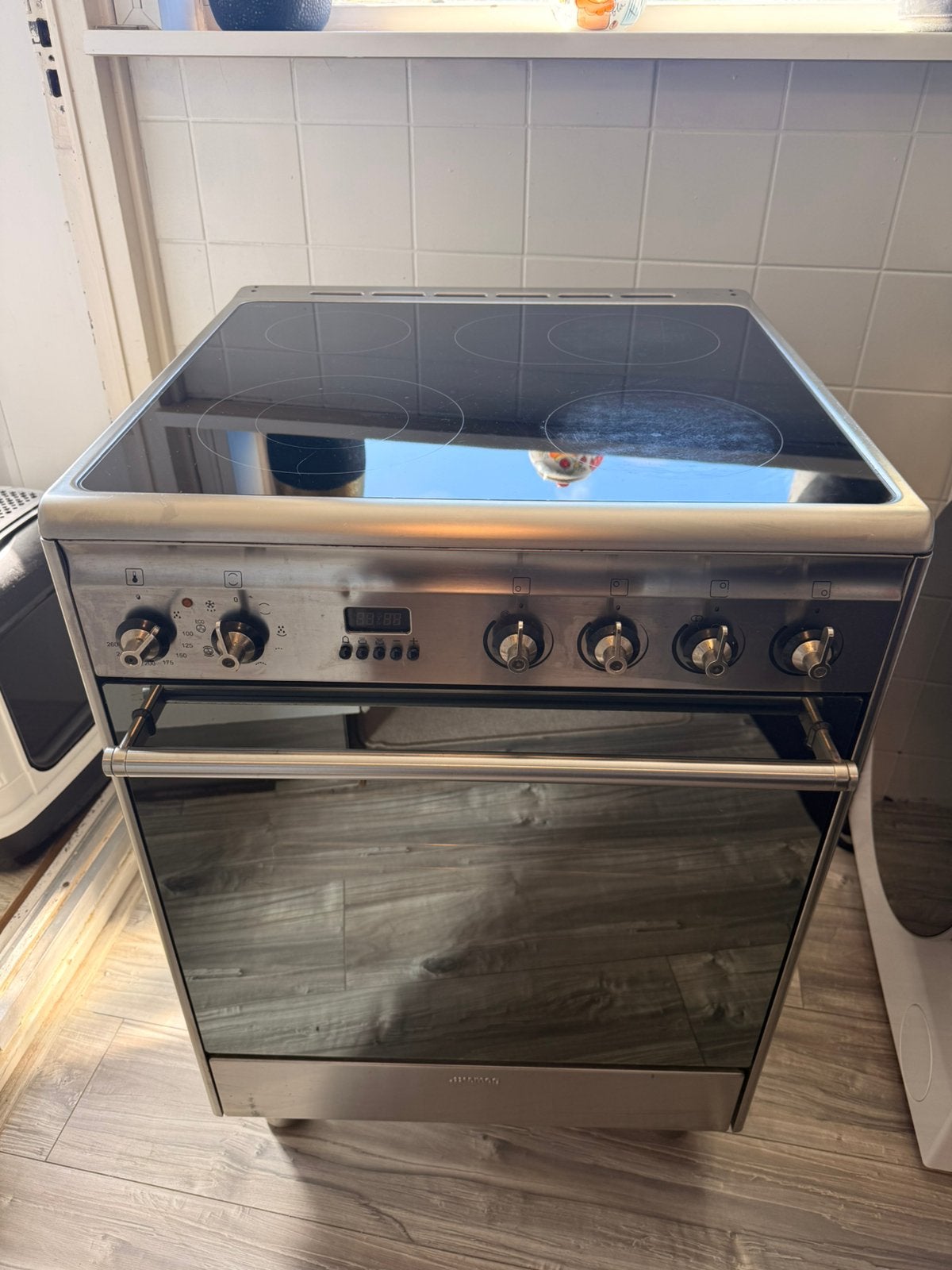 SMEG fornuis met keramische kookplaat, Ophalen, Gebruikt, 60 cm of meer, 4 kookzones