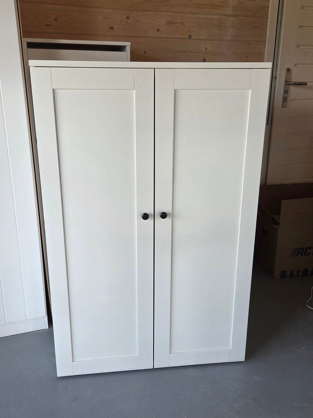 2 witte Ikea platsa kledingkasten met Sannidal deuren., Huis en Inrichting, Ophalen, Gebruikt, 100 tot 150 cm, 50 tot 100 cm