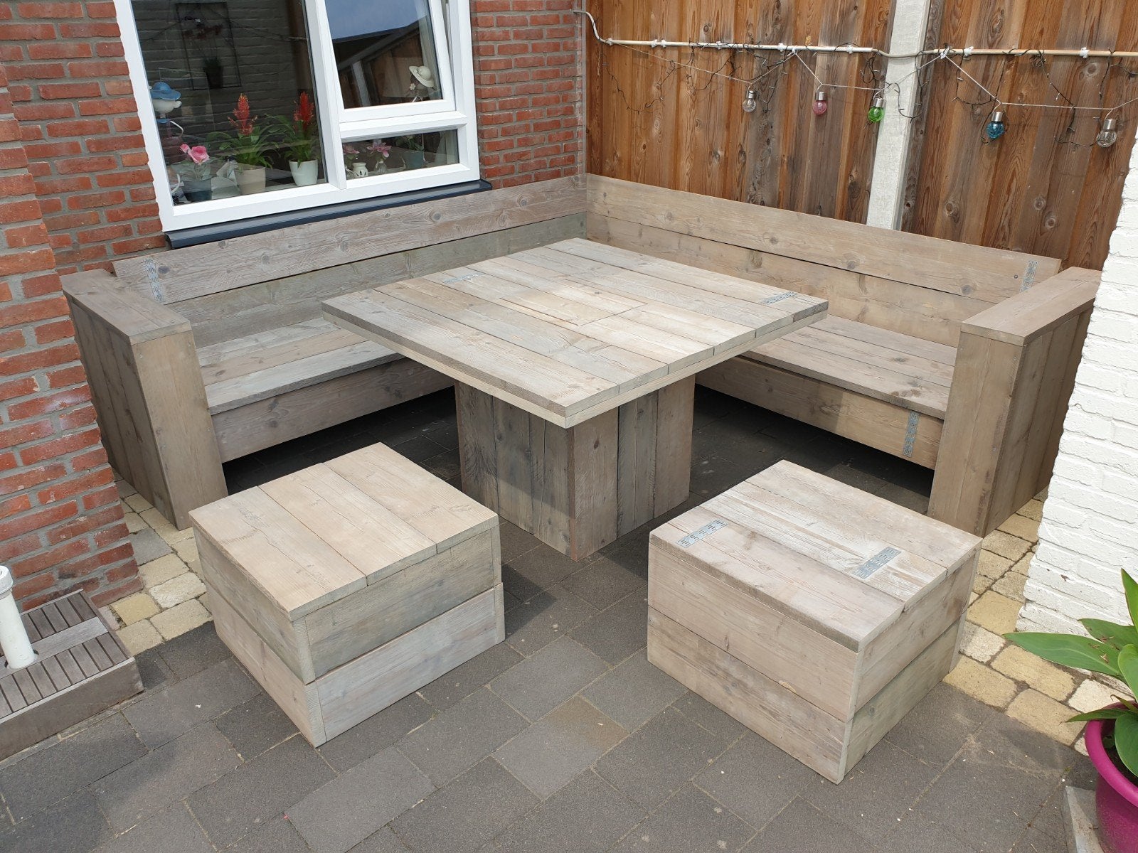 Loungebank van steigerhout nieuw, Tuin en Terras, Ophalen of Verzenden, Nieuw, Steigerhout, Eettafel