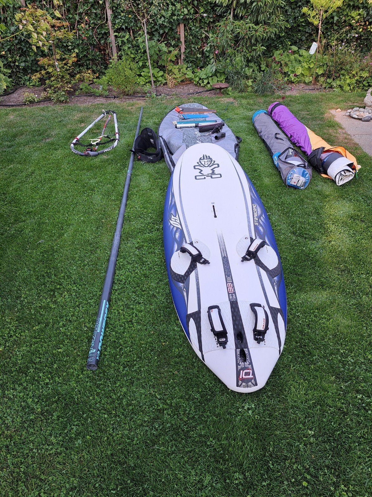 Complete windsurfset Starboard 133 2 Gaastra zeilen trapeze, Ophalen, Gebruikt, Gaastra, 5 tot 6.5 m²