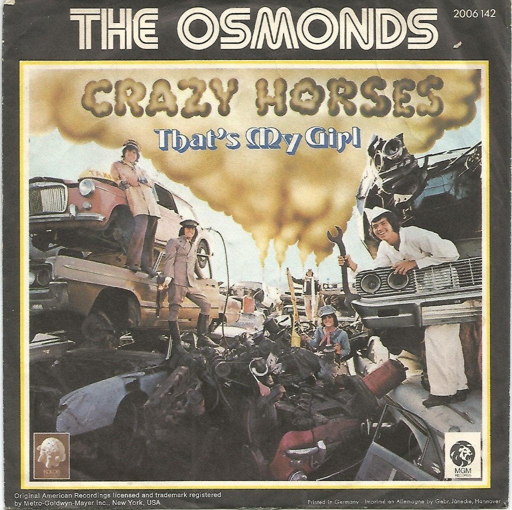 The Osmonds ‎– Crazy Horses (1972), Gebruikt, Fotohoes, 7 inch, Ophalen of Verzenden