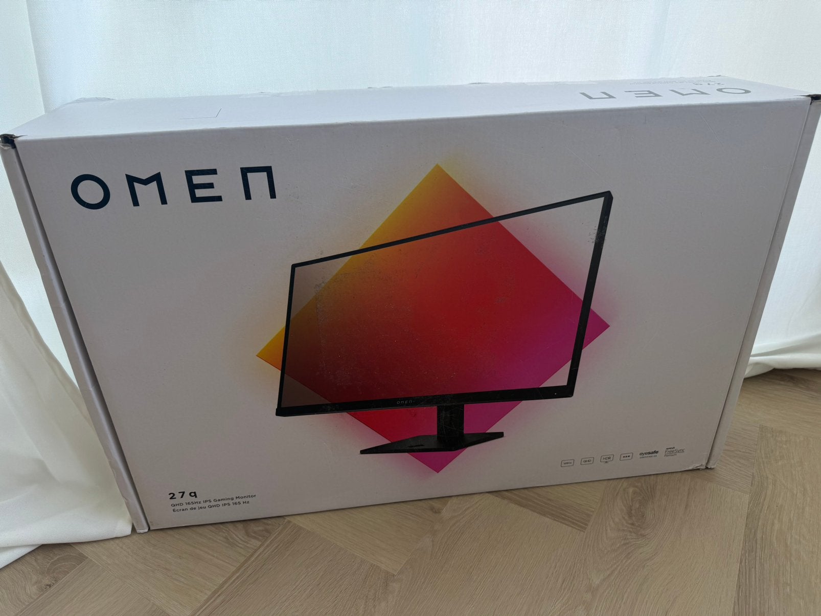 HP Omen 27q. 165Hz, 2560x1440, IPS, gaming-monitor, Gebruikt, IPS, Ophalen, Gaming