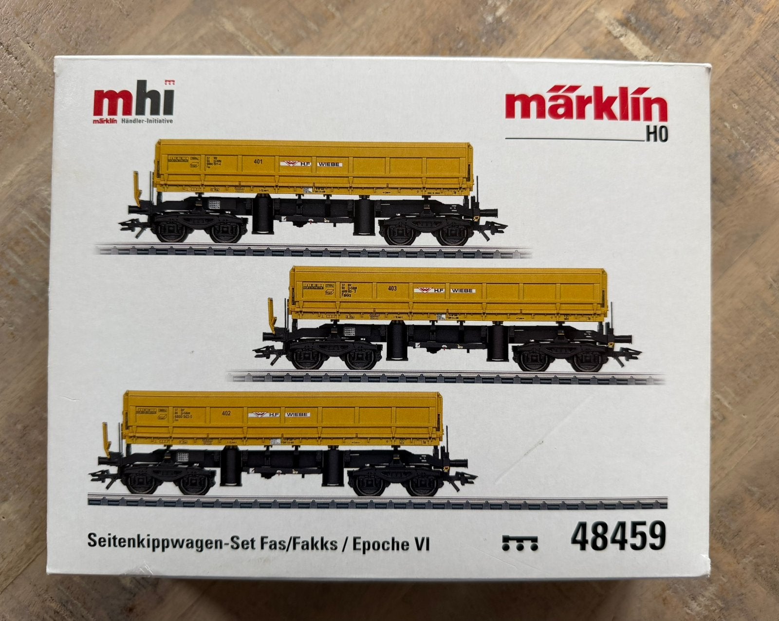 Märklin 48459 - Set zijkipwagens Fas/Fakks MHI, Wisselstroom, Wagon, Ophalen of Verzenden, Zo goed als nieuw