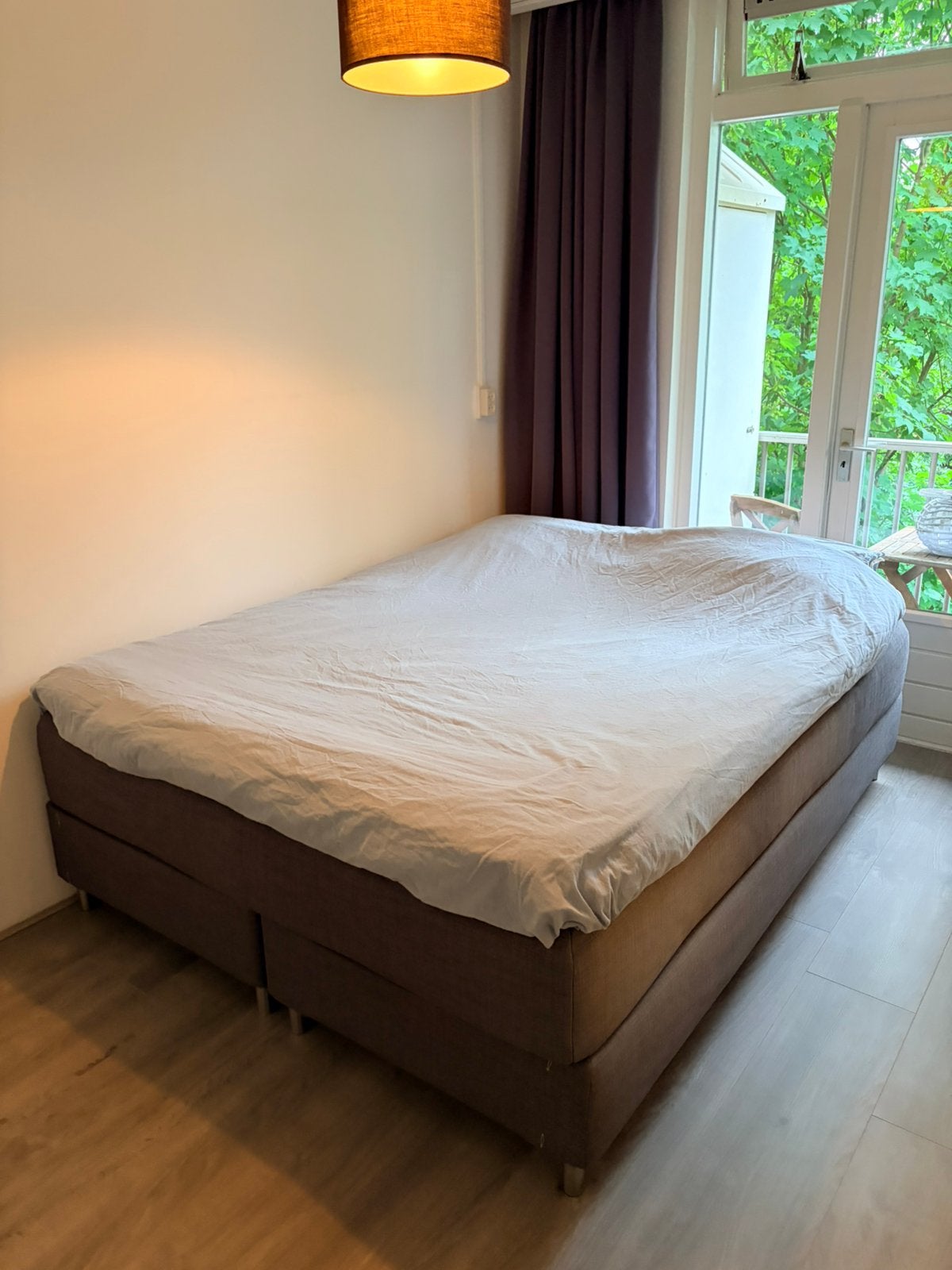 Comfortabele IKEA Dunvik boxspring 160x200cm, Ophalen, Tweepersoons, Zo goed als nieuw, 200 cm