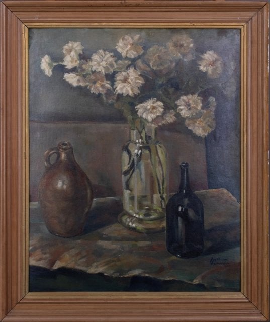Te koop stilleven Anton Verhoeven (1920-2006), Antiek en Kunst, Ophalen, Overige ondergronden, Stilleven, Impressionistisch