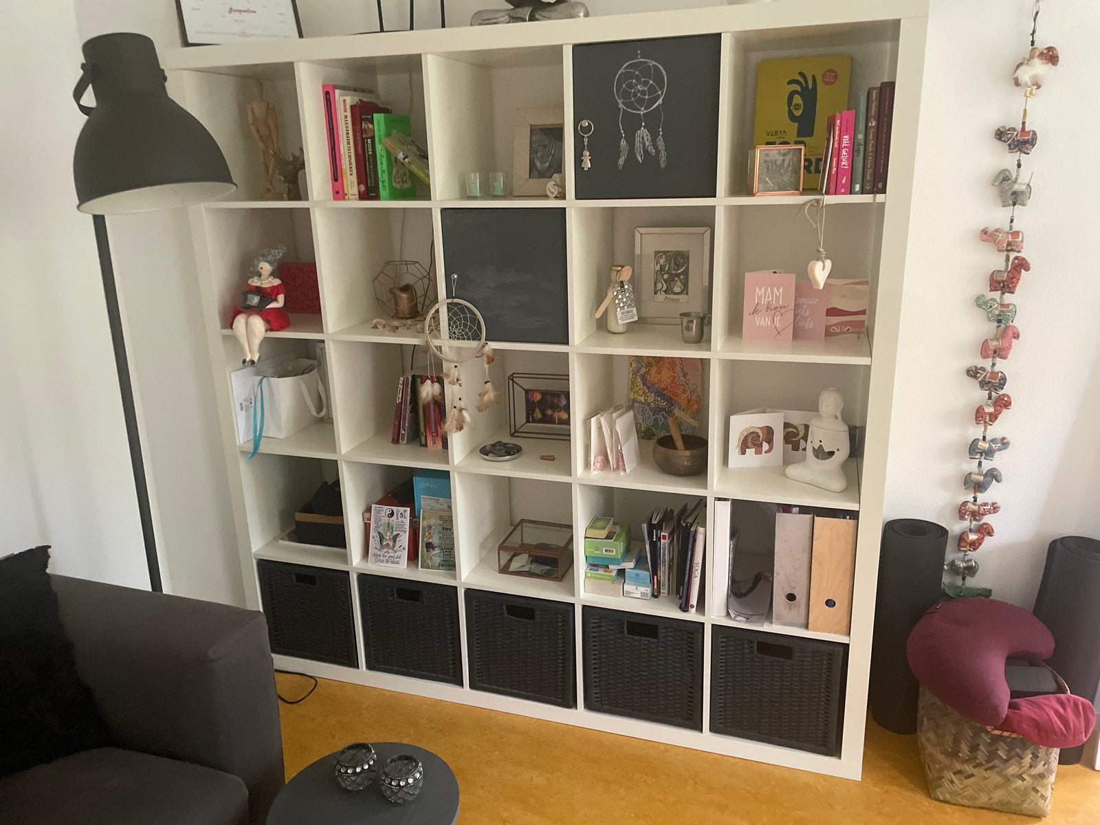 IKEA Kallax vakkenkast  5x5 vakken - Wit, Ophalen, Met plank(en), Gebruikt, 150 tot 200 cm