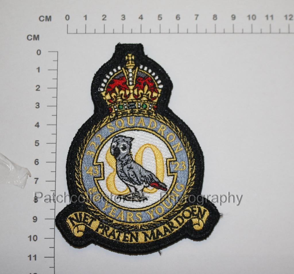 KLu Luchtmacht RNLAF 322 squadron patch embleem, Ophalen of Verzenden, Luchtmacht, Nederland, Embleem of Badge