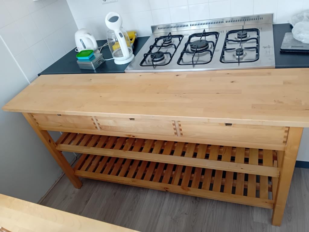Forhoja Förhöja Ikea 3 lades keukentrolley werkbank beuken, Ophalen