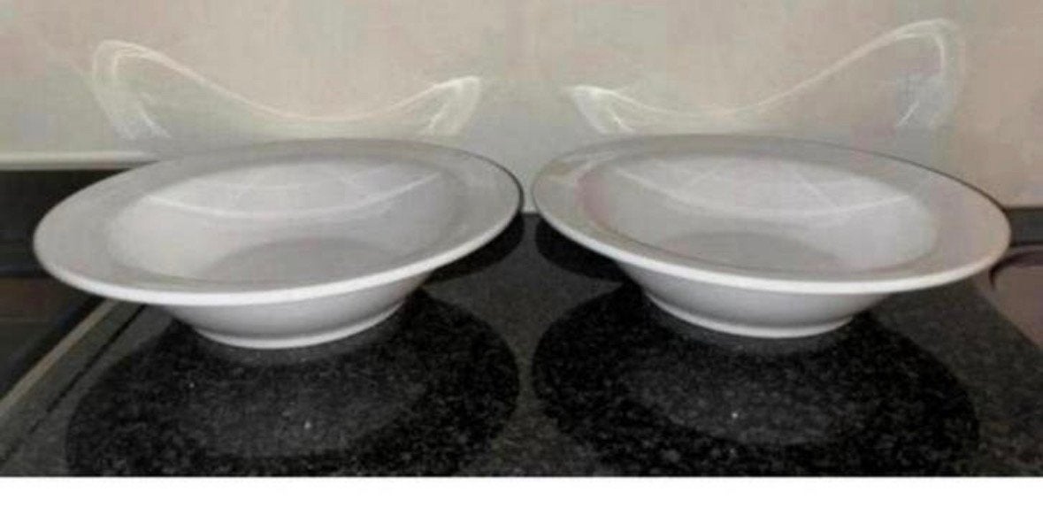 Melamine Set van 2 witte diepe borden/kommen truyts, Keramiek, Ophalen of Verzenden, Zo goed als nieuw, Kom(men)