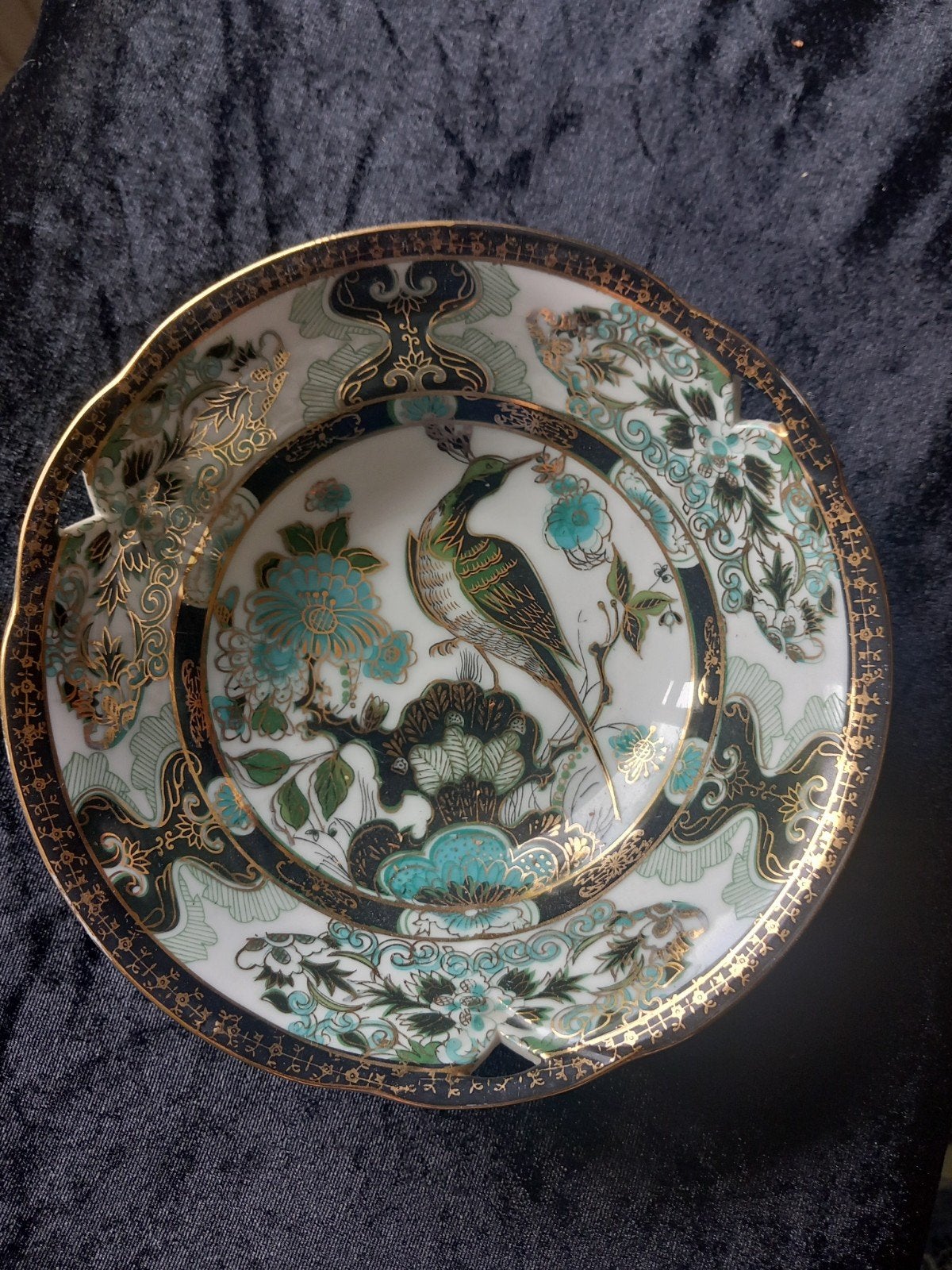 Decoratief kommetje met vogelmotief en gouden accenten, Ophalen of Verzenden