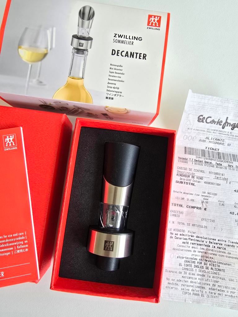 Zwilling Sommelier Decanteerder Nieuw in doos, Overige typen, Ophalen of Verzenden, Metaal, Overige merken
