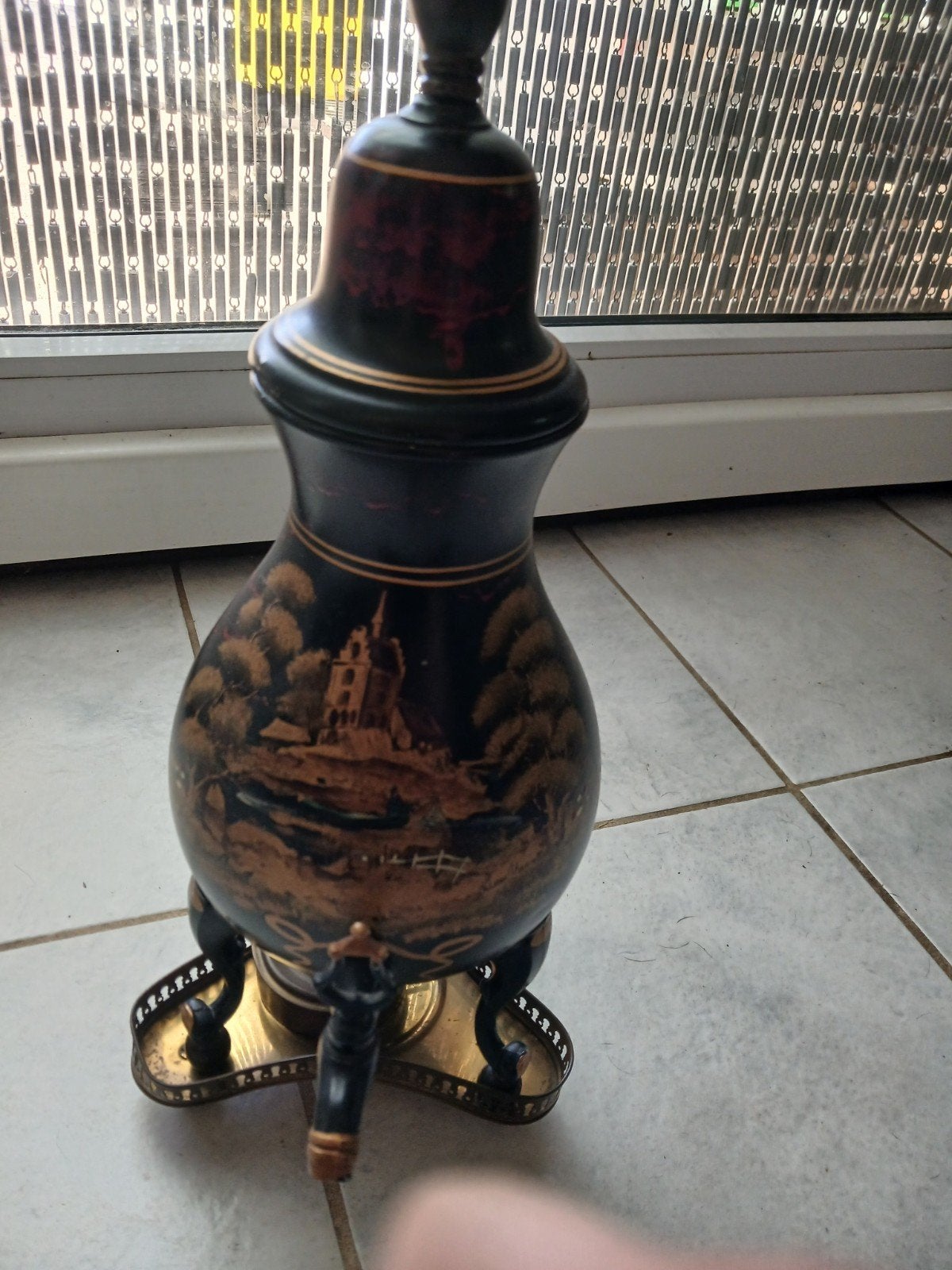 Antieke Groninger koffiekan met landschapsschildering, Antiek en Kunst, Ophalen of Verzenden