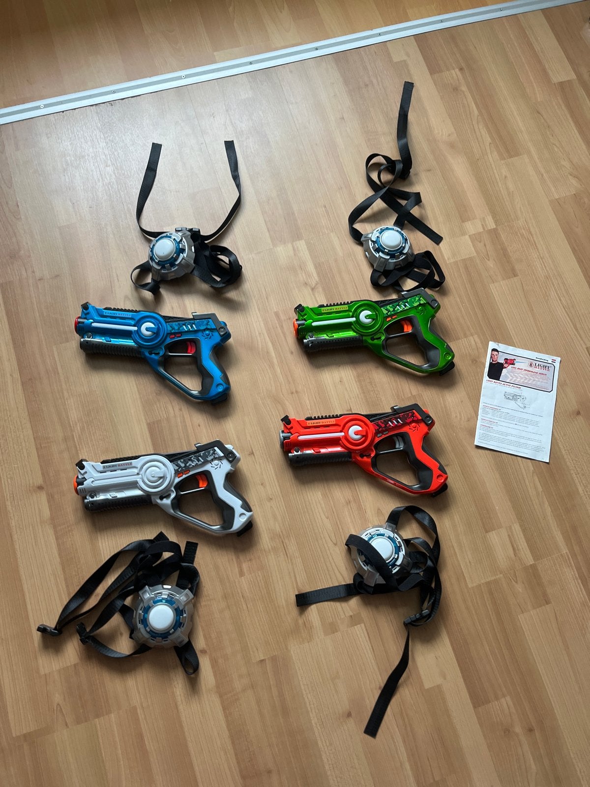 Light Battle Active Lasergame Set - 4 Pistolen & Vests, Kinderen en Baby's, Speelgoed | Buiten | Actiespeelgoed, Ophalen of Verzenden