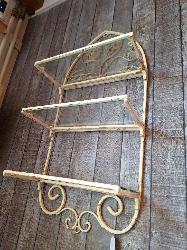 Brocante wandkastjes met glazen plankjes, Ophalen, Gebruikt, Onbekend, Onbekend