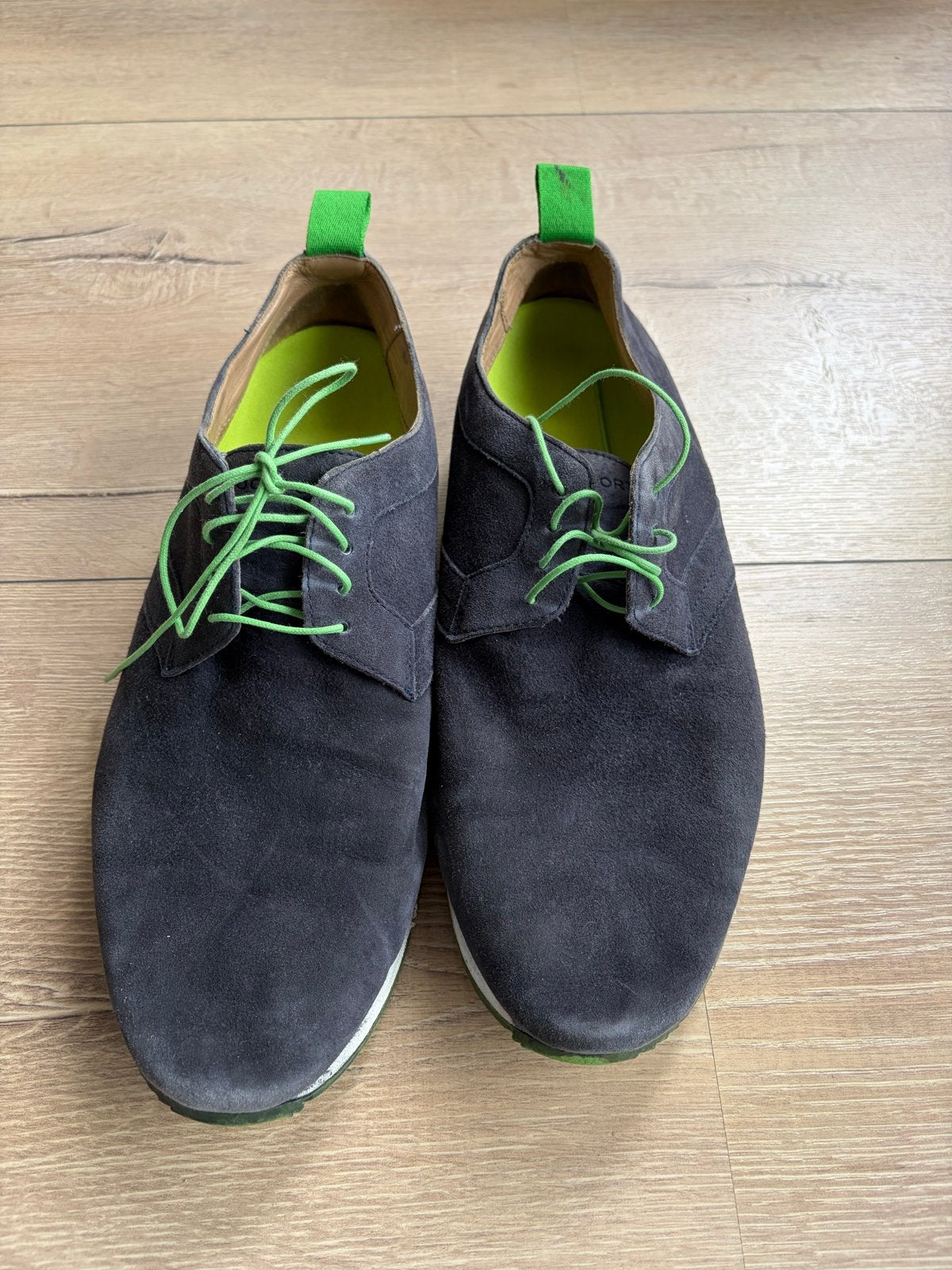 Rockport donkerblauwe veterschoen met groen details maat 43, Blauw, Ophalen of Verzenden, Zo goed als nieuw, Veterschoenen