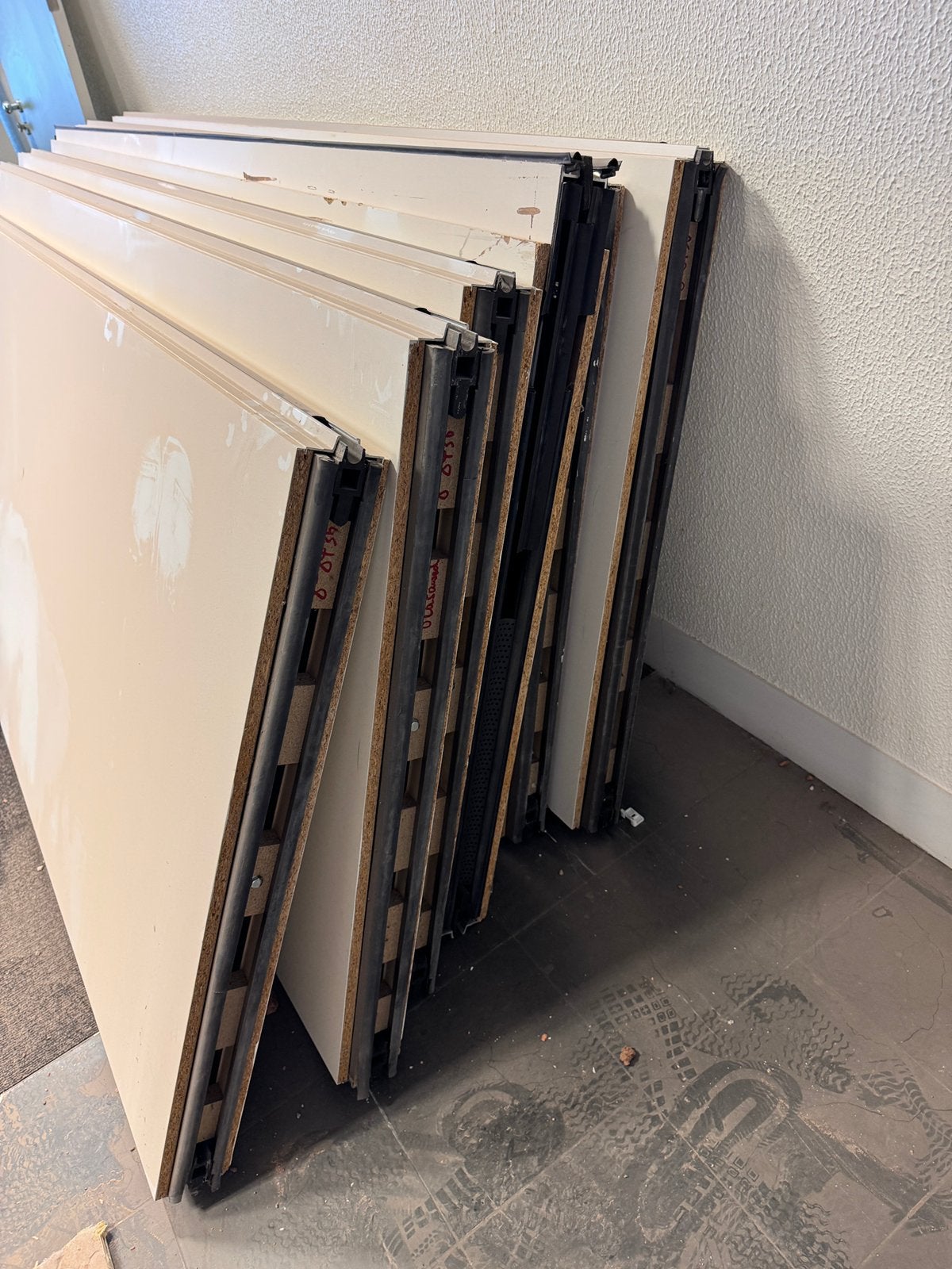 Professionele mobiele scheidingswand / schuifwand – panelen, Doe-het-zelf en Verbouw, Ophalen, Gebruikt, 100 mm of meer, Multiplex
