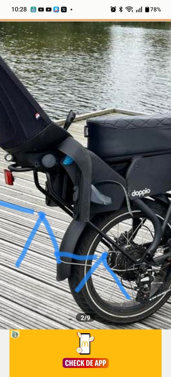 Gezocht: Achterrek voor kinderzitje Doppio fiets, Ophalen of Verzenden, Gebruikt, Overige typen, Doppio